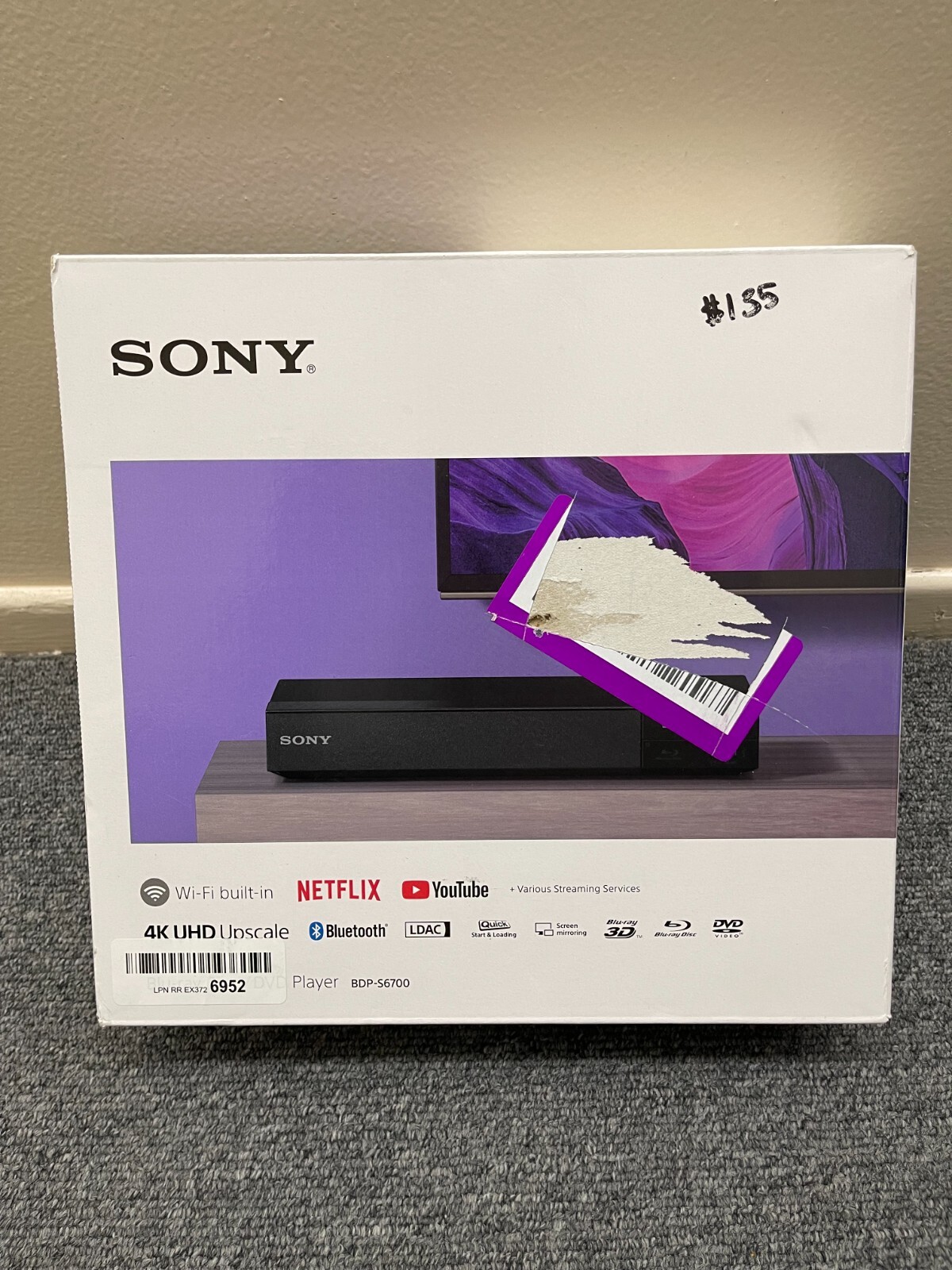 Sony Streaming 4K Upscaling Wi-Fi Blu-ray Player Black BDP-S6700