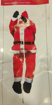 BABBO NATALE CON CORDA PER ESTERNO H 90CM resistente all'acqua