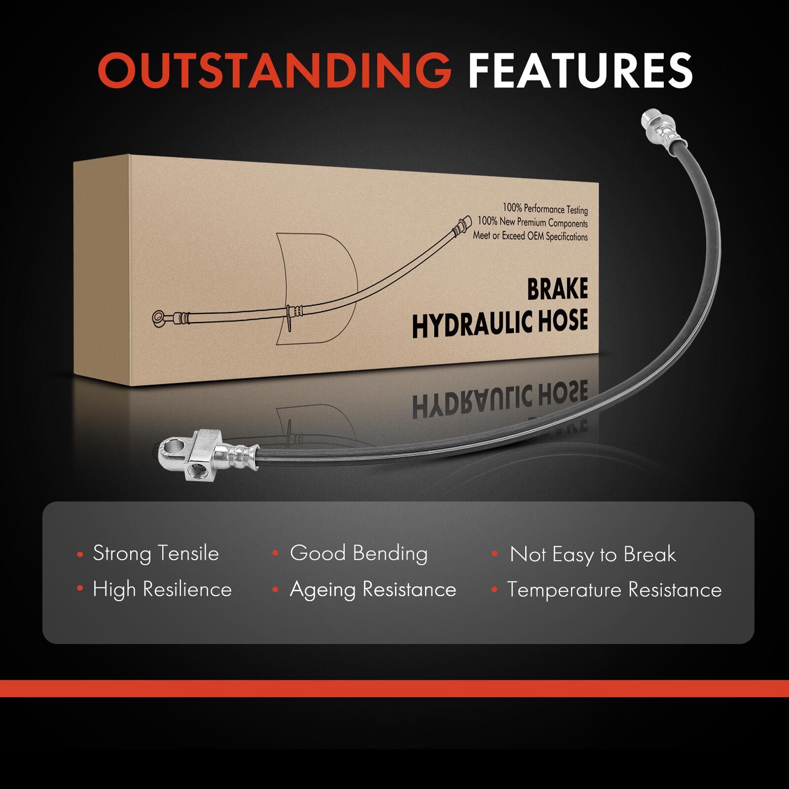 Rear Center Brake Hydraulic Hose for Chevrolet Silverado 1500 GMC