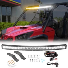 WEISEN 42" Strobe Amber/White LED Light Bar Roof Mounts Kit For Can-Am COMMANDER