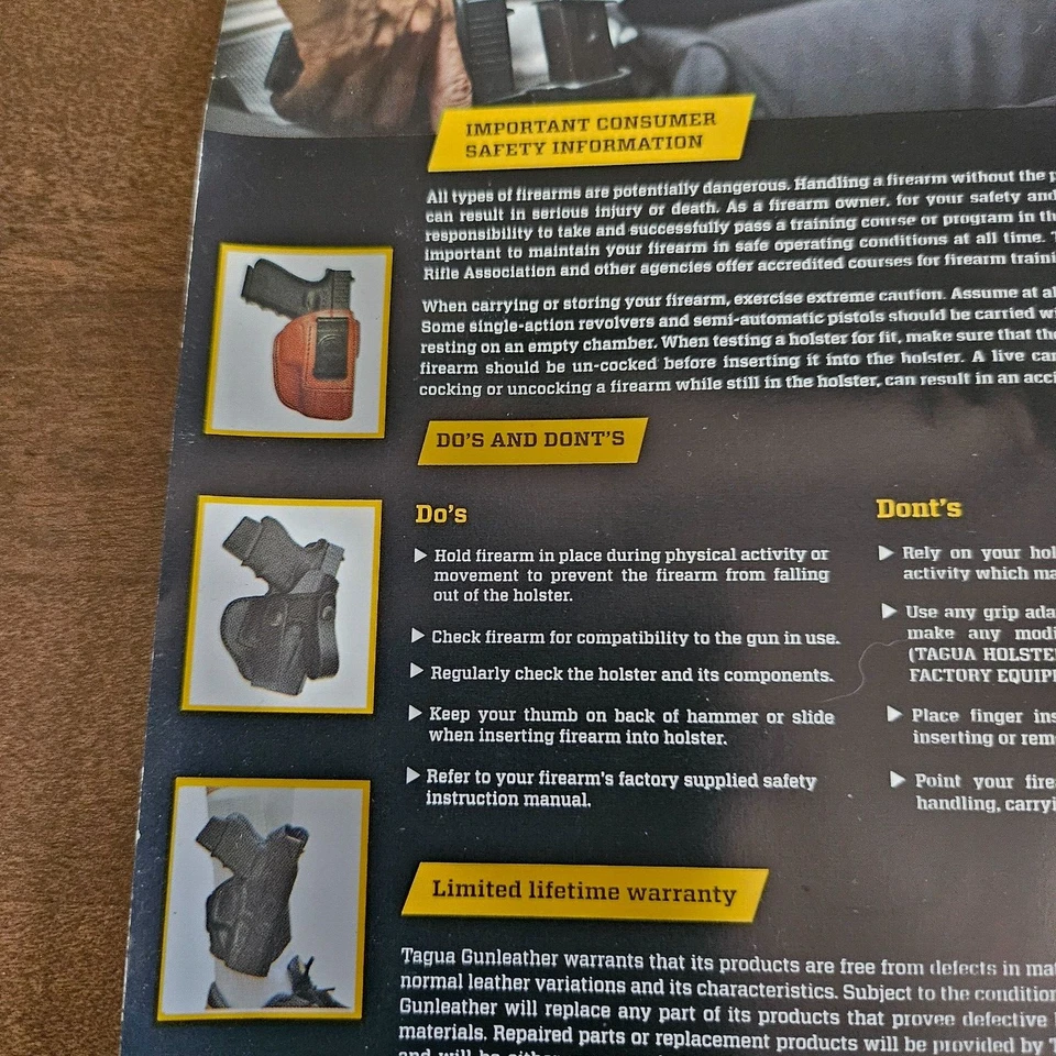 Tagua DSH-006 Dual Snap Holster Keltec 380 / Ruger 380 w/ Laser Black Left Hand - Image 3 of 4