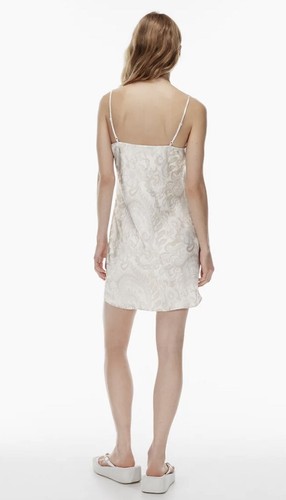 Aritzia Wilfred Slip Dress Size Large Silky Pull On Only Slip Midi Dress Birch - Picture 4 of 23