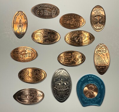 Twelve Different FUN Florida United Numismatist Elongated Coins + Encased Bonus