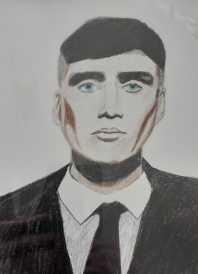 Cillian Murphy Thomas Shelby Peaky Blinders Original Portrait signiert gerahmt