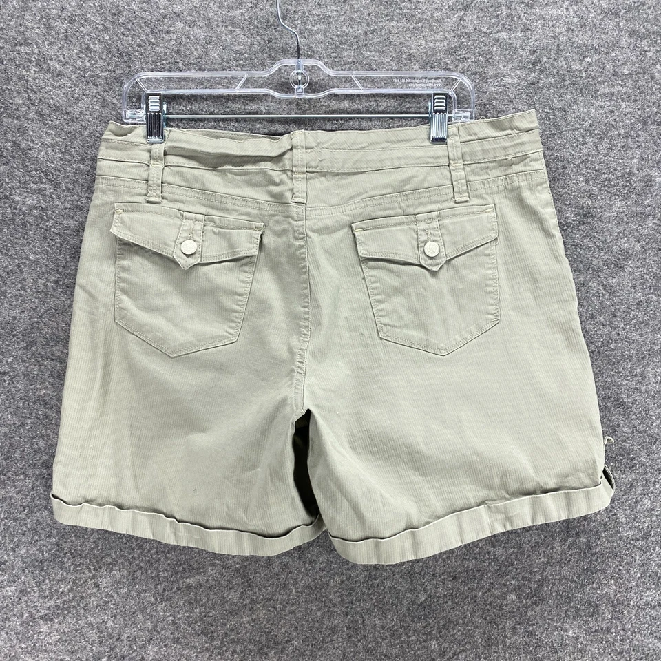 Pantalones cortos Gloria Vanderbilt para mujer 12 grises tiro alto frente plano pantalones calientes con puños Foto 2 de 4