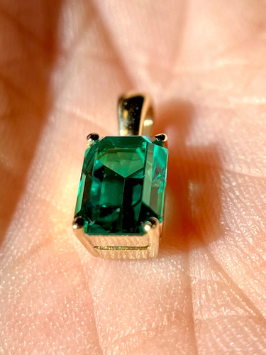 Sterling Silber Smaragd Verlobung Anhänger, Hochzeit Anhänger Halskette 9 - Bild 4 von 4