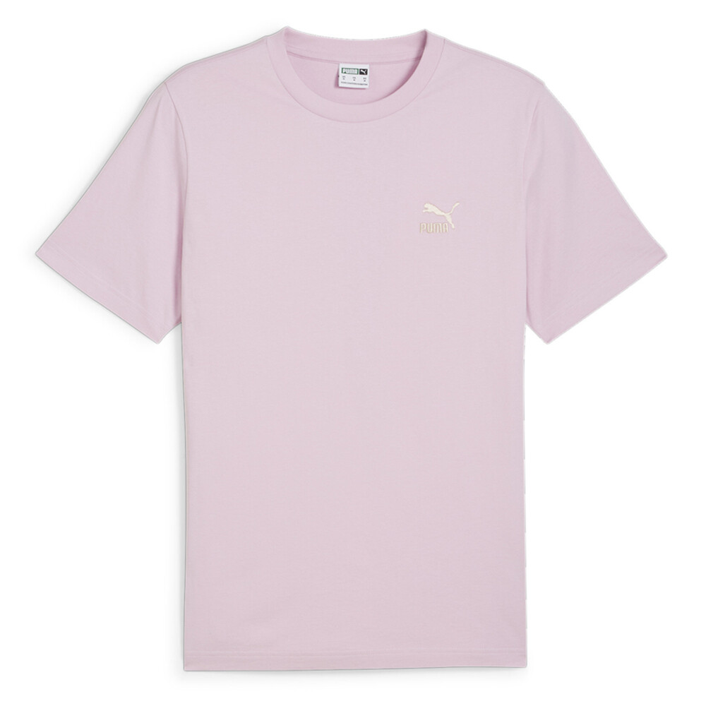 Мужская футболка с коротким рукавом и круглым вырезом с небольшим логотипом Puma Classics, повседневные фиолетовые топы