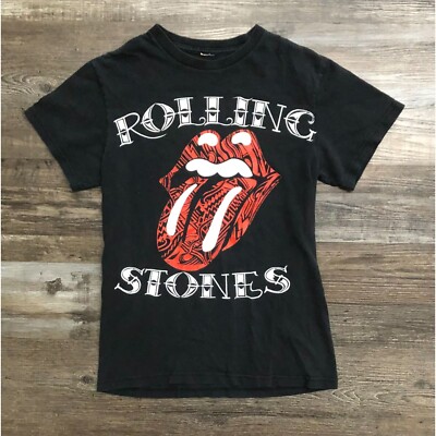 Vintage Rolling Stones Black Size Adult Small Rock Band T Shirt | eBay