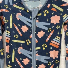 Whimsical Threads Bamboo Baby Clothes SZ 12-18M Long Sleeve Convertible Romper