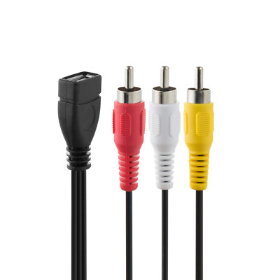 USB to RCA Cable 5FT USB 2.0 Female to 3 RCA Male Phono AV Cable Lead PC TV Aux