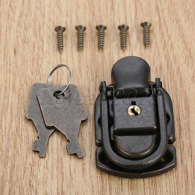 Antique Bronze Toggle Latch Jewelry Wine Box Case Key Lock Furniture Hardware