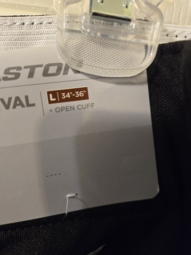 Easton Rival+ Pant Adult Size L 34-36 Black OPEN CUFF - Picture 5 of 6