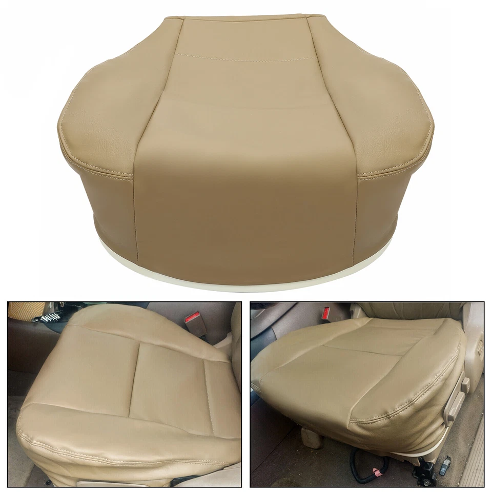 Cubierta de asiento inferior del conductor cuero tostado para Toyota Tundra Sequoia 2000 a 2004 Foto 2 de 4