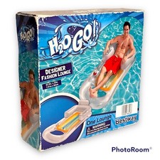 NEW H2O Go Bestway Pool Lounge w/ cup holder Gray Floatie Inflatable Raft