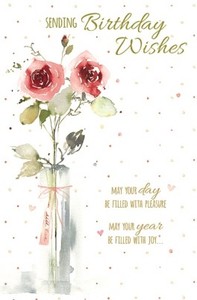 Détails Sur Carte Danniversaire Ouvert Femmes Joli Vase De Fleurs Porte Bonheur A43