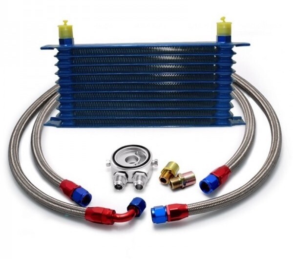 Kit radiateur d'huile 10 rangées de refroidissement pour moteur de course automobile de sport