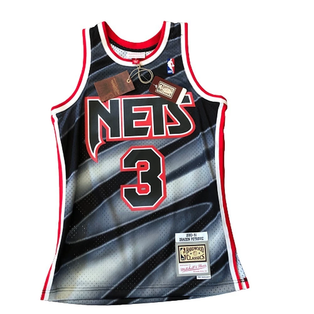 Mitchell & Ness New Jersey Nets #3 Drazen Petrovic Swingman Jersey