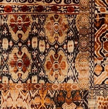 GP&J BAKER Rio Sienna Ikat Rust Navy Viscose Cotton Remnant New