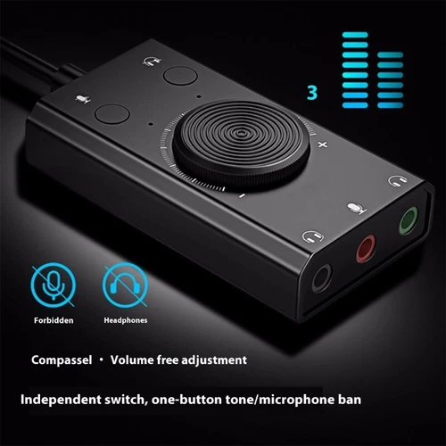 USB Sound Card External Sound Card with Microphone Port USB to 3.5mm Port