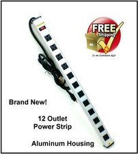 Global Industrial Power Strip, 12 Outlets, 15 amp, 28" Long, 6' Cord, 14 AWG New