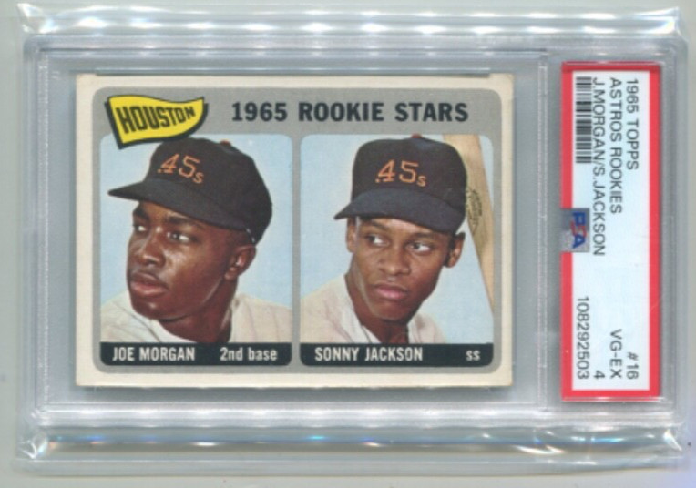 1965 Topps JOE MORGAN / SONNY JACKSON Rookie Card #16 HOUSTON COLT 45s PSA 4