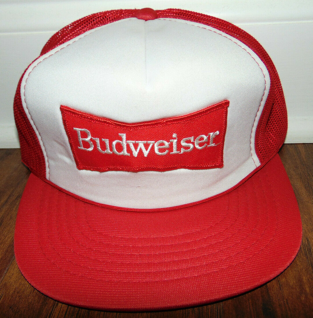 Vintage Snapback Budweiser Patch Trucker Cap Hat … - image 1