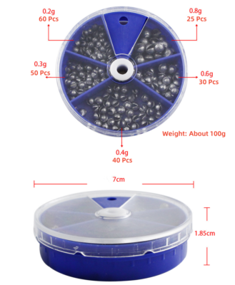 Fishing Hooks 205-Piece Fishing Weight Sinkers Kit Sizes Split