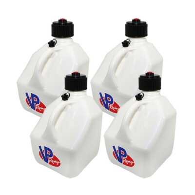 VP Racing 4 Pack Square White 3 Gallon Fuel Jugs Circle Track Race Off Road