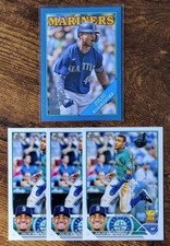 2023 Topps Julio Rodriguez 1988 Blue Border SP #T88-64 & 3 Base Topps Gold Cup  