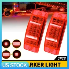 2X 6" Red 21-LED Clearance Side Marker Lights Truck Trailer Turn Signal Light