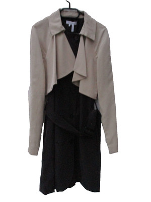MANOUKIAN Mantel, Übergang, modern,elgant ,schwarz - beige passt mit Gr 38 Neu