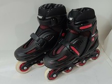 Crazy Youth Adjustable Rollerblades Size 2, 3, 4, 5 Black/Red InLine Skates