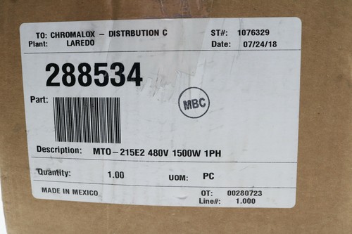 Chromalox Immersion Heater MTO-2 Moisture & Explosion Resistant 480V 1P 1500W - Picture 2 of 8