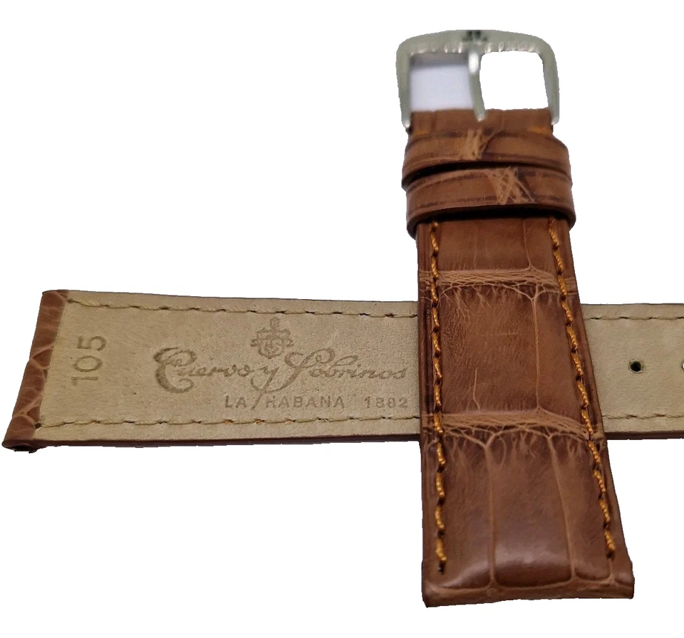 Cuervo y Sobrinos XS Uhrenarmband  echt Kroko kurz 20mm hell braun / 96 - Bild 4 von 4