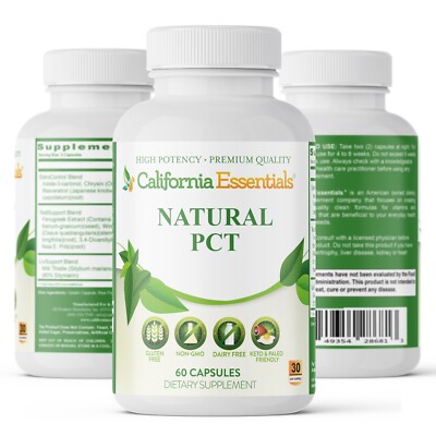 Natural PCT, Rice Flour, Maintain Muscle Restore Balance -  60 Caps, Pack of 3