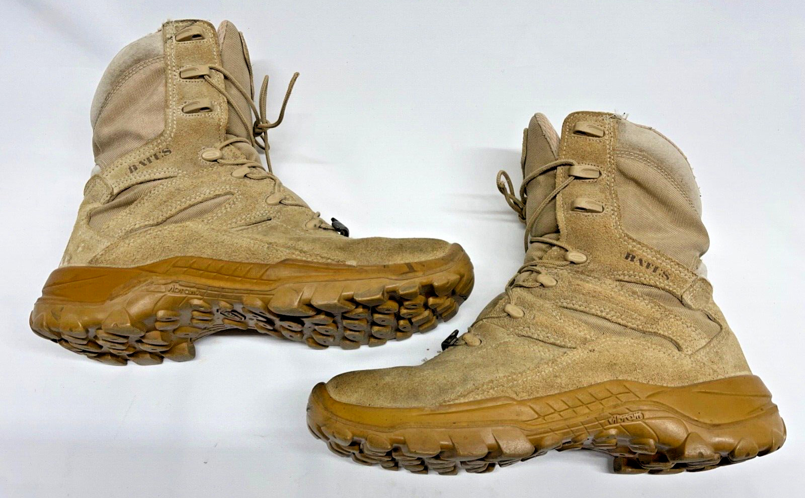 Bates E01450 Hot Weather Tactical Tan Boots 8" Soft Toe Vibram Sole Size: 10M