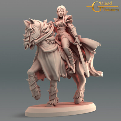 Mounted Female Vampire - Galaad Miniatures - Fantasy Dungeons and Dragons Mini