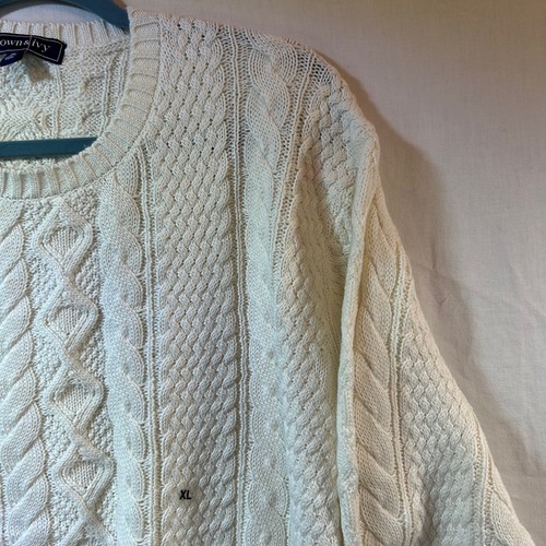 Crown & Ivy Cotton Blend Cable Knit Sweater Sz XL New White/Ivory Dish color - Picture 3 of 17