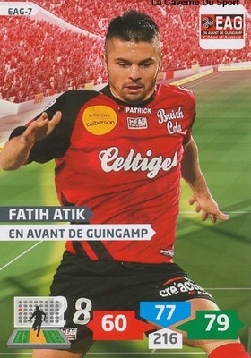 EAG-07 FATIH ATIK # GUINGAMP CARD ADRENALYN FOOT 2014 PANINI