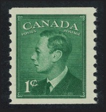 Portrait of King George VI 1c Coil Stamp Canada 1949 MNH SG#419 Sc#297