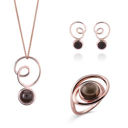 Orphelia  Damen Schmuck Set: Necklace + Earrings + Ring Rosé SET-7495/52 - Bild 7 von 18