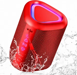 aowoka Bluetooth Speaker 2025 Portable Wireless Speakers With Led Light Red