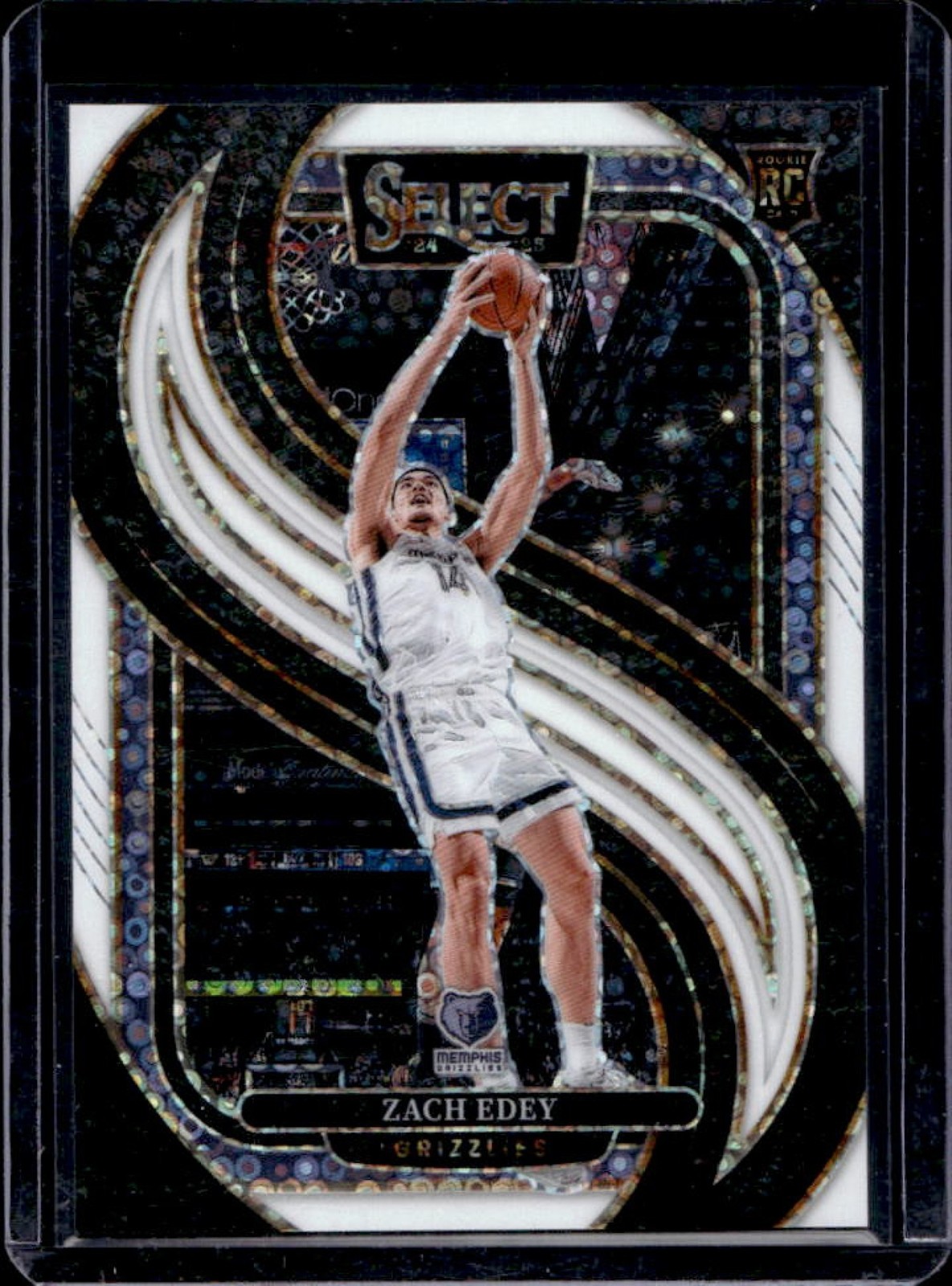 2024-25 Select Zach Edey Premier RC White Disco Prizm #54/75 Grizzlies