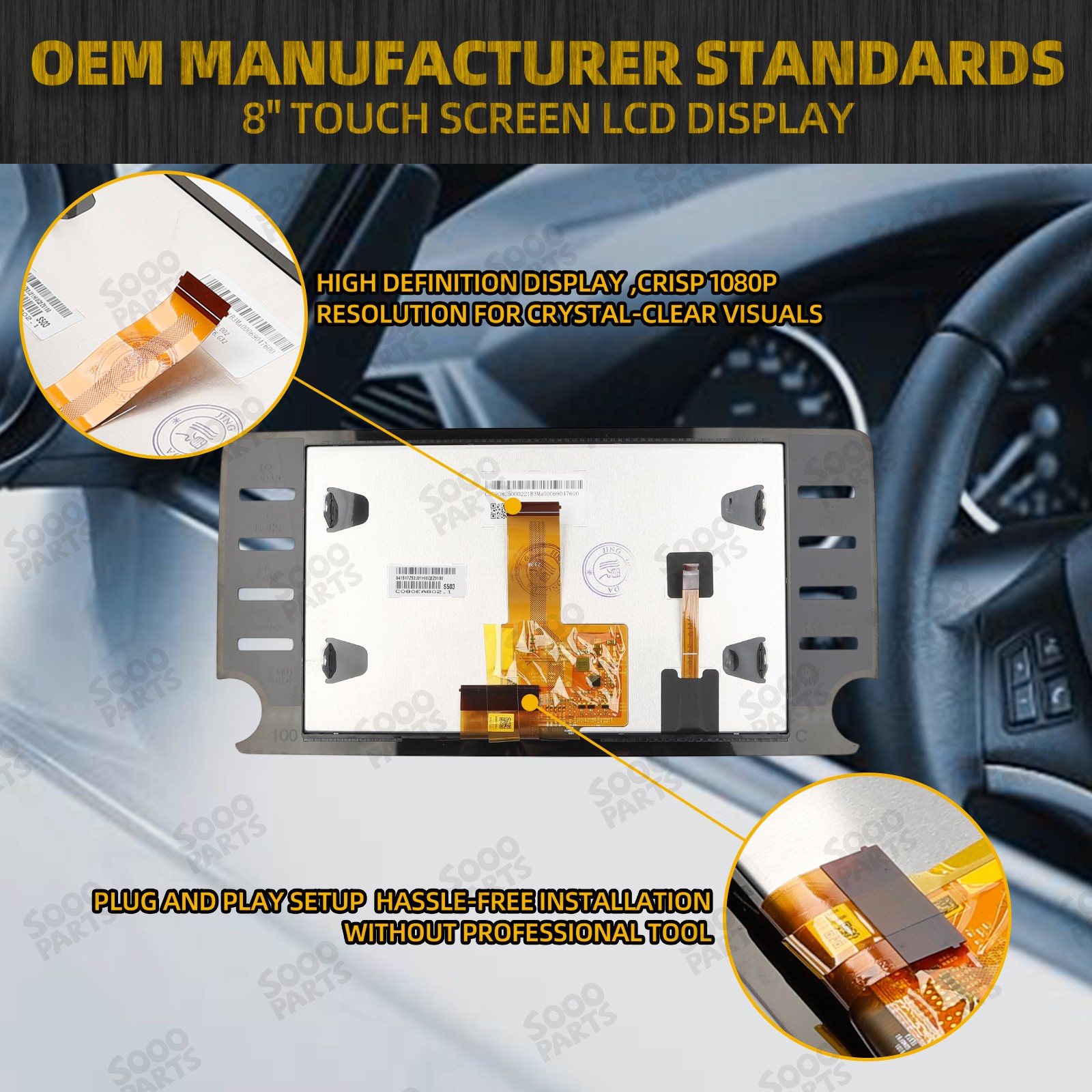 8" Radio LCD Display Touch Screen For 2018-2022 Honda Accord 39710-TVA-A110-M1
