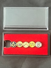 Barra de corbata masónica Master Mason motocicleta tortuga cuadrada alien tono dorado ¡NUEVA!