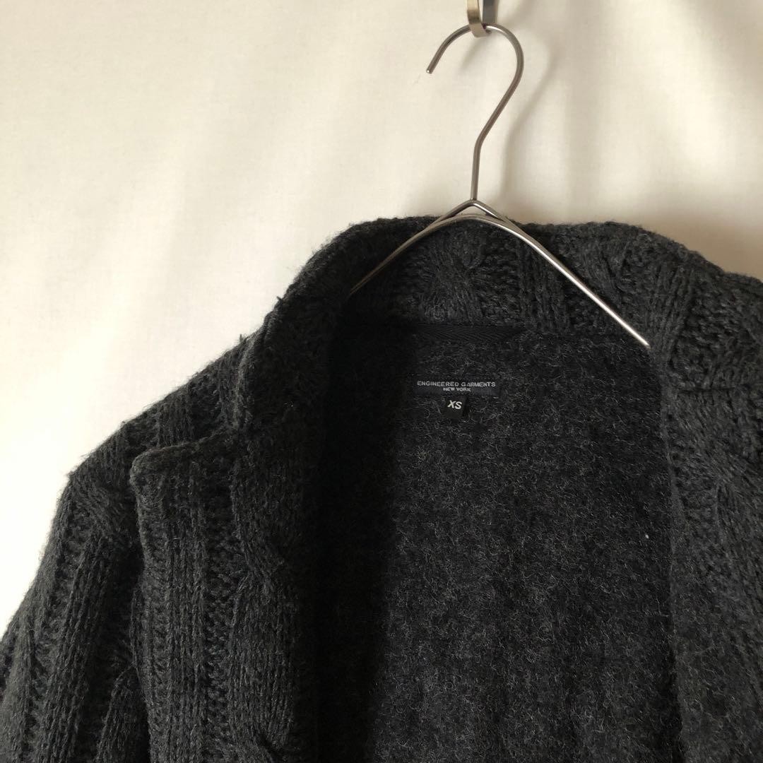 Engineered Garments Cable Knit Jacket Gray XS - image 10