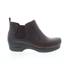 Dansko Frankie 232-780202 Womens Brown Leather Slip On Chelsea Boots