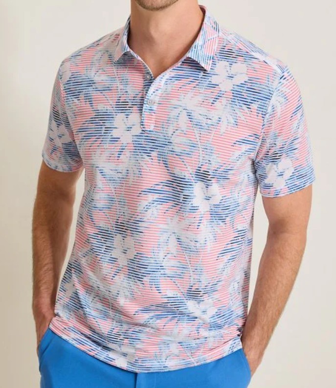 Tommy Bahama Island Zone COSTA WAVE HIBISCUS ISLE Golf Polo Shirt LGE, XL, 2XL