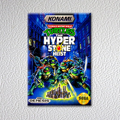 Sega Genesis - TMNT Hyperstone Heist (NEW High Quality Box Art FRIDGE MAGNET)