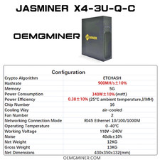 JASMINER X4-Q 1040MH/s 370W ETC ETHW Miner 5GB ETCHASH Algorithm w/PSU